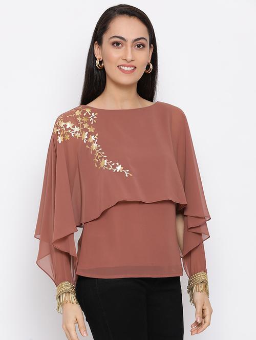 embroidered detail layered top - 17288332 - Standard Image - 1