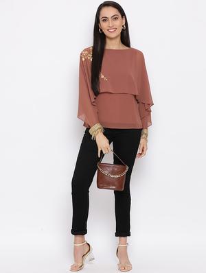 embroidered detail layered top - 17288332 - Standard Image - 4