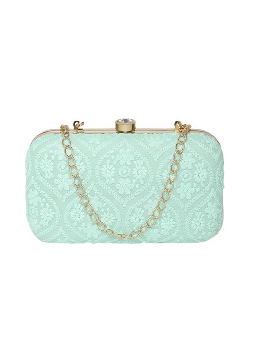 green faux silk box clutch - 17288394 - Very Small Image - 1