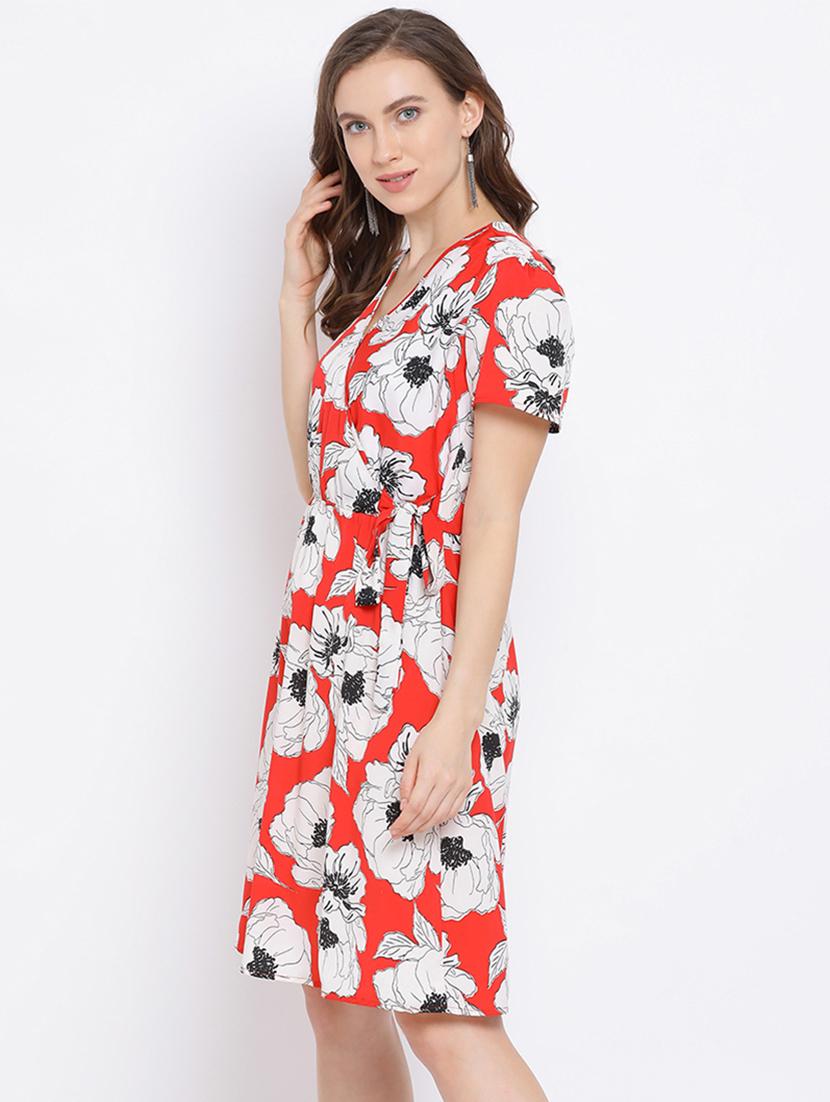 overlap neck a-line dress - 17288486 - Zoom Image - 2