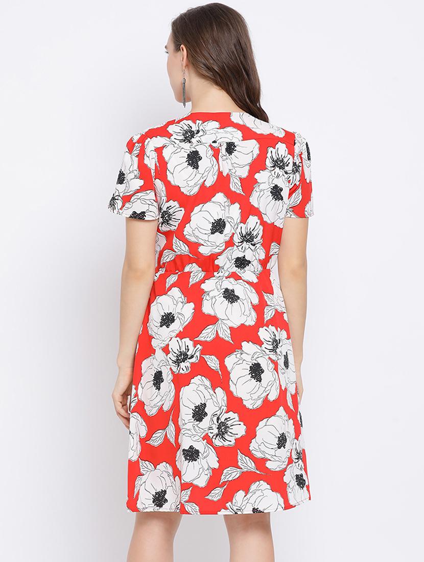 overlap neck a-line dress - 17288486 - Zoom Image - 3