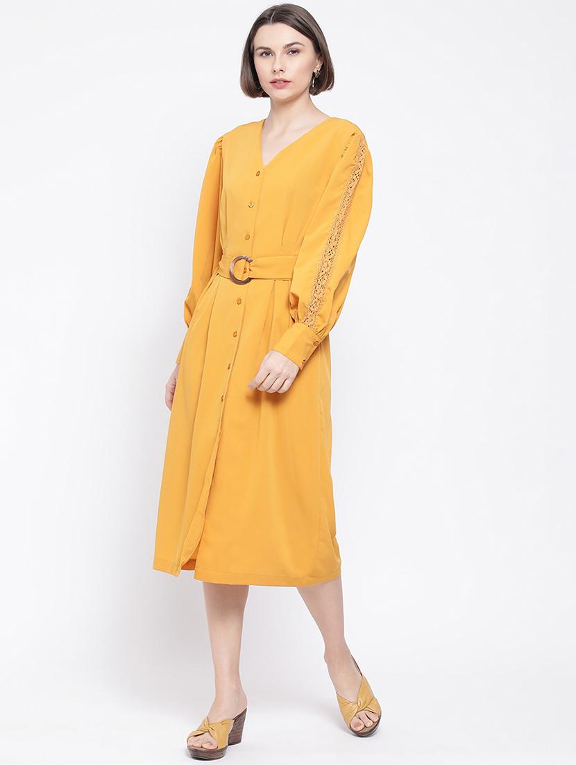 bishop sleeves button down dress - 17288491 - Zoom Image - 1