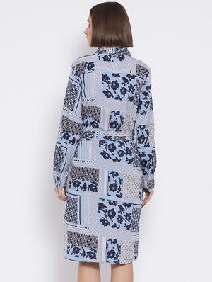 tie front printed shirt dress - 17288494 - Standard Image - 3