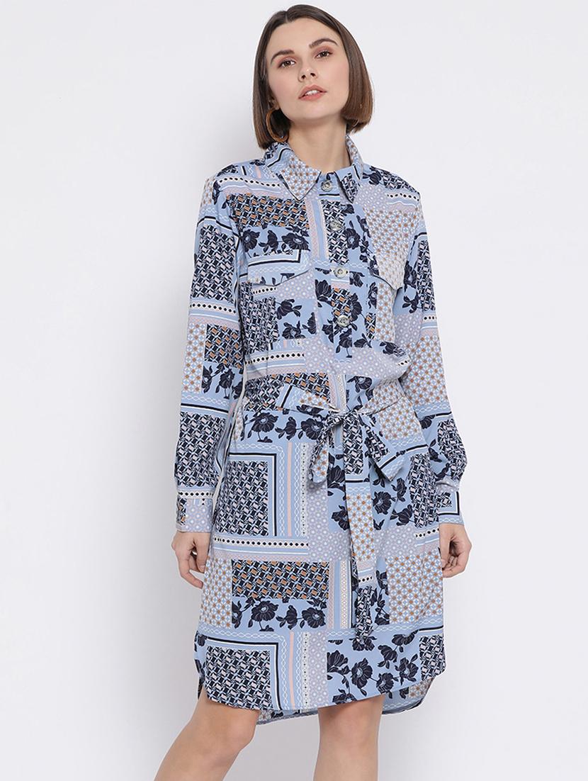 tie front printed shirt dress - 17288494 - Zoom Image - 1