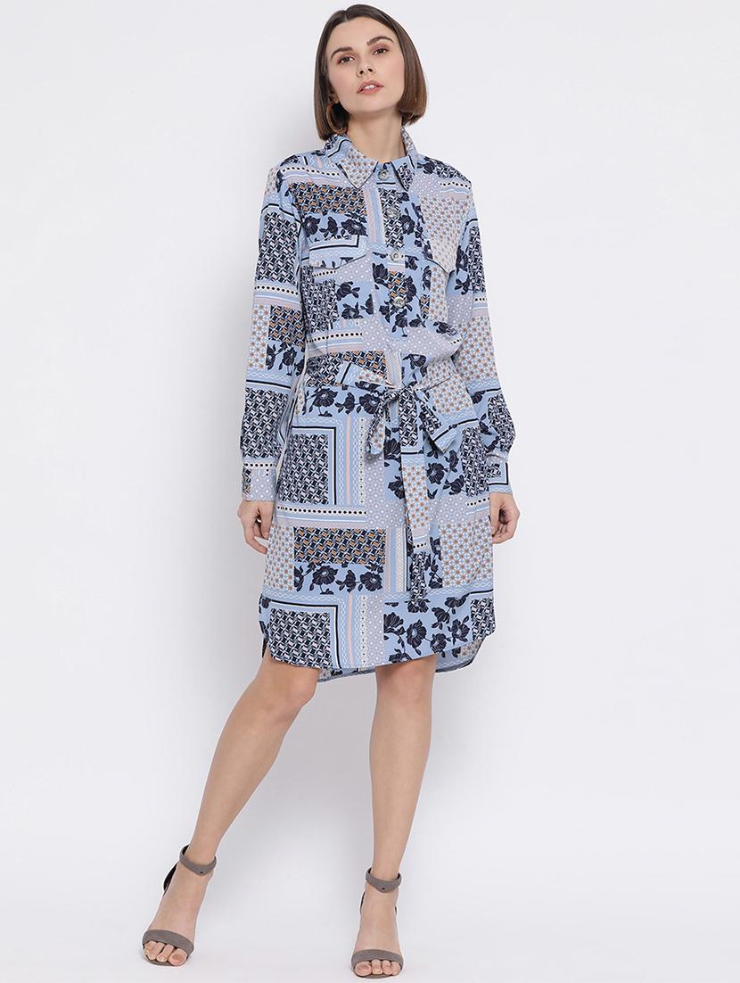 tie front printed shirt dress - 17288494 - Zoom Image - 4