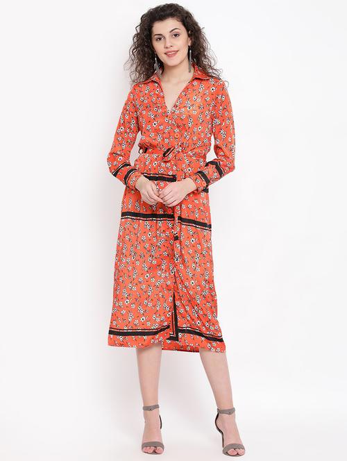 tie front floral dress - 17288496 - Standard Image - 1