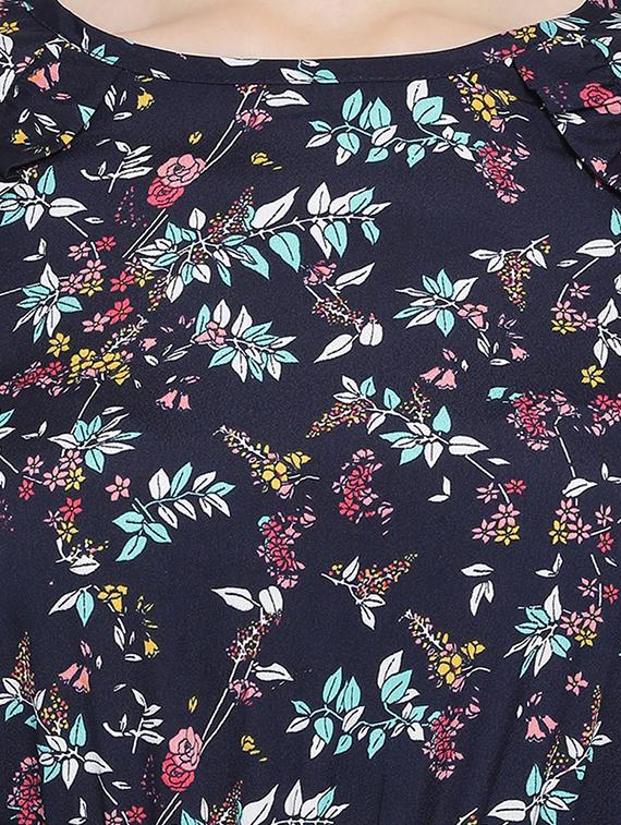 long sleeves floral a-line dress - 17288501 - Zoom Image - 5