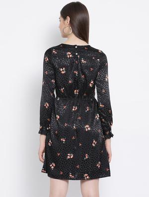 long sleeves floral a-line dress - 17288502 - Standard Image - 3