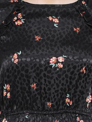 long sleeves floral a-line dress - 17288502 - Standard Image - 5