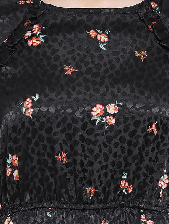 long sleeves floral a-line dress - 17288502 - Zoom Image - 5