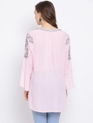 tie up neck embroidered tunic - 17288508 - Standard Image - 3