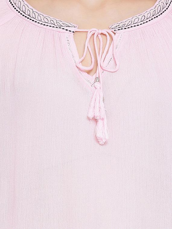 tie up neck embroidered tunic - 17288508 - Zoom Image - 5