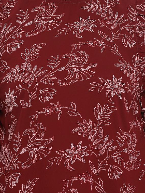 frill detail floral top - 17288511 - Zoom Image - 5