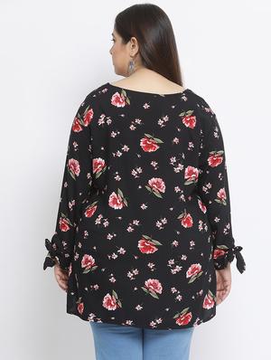 tie up sleeves floral top - 17288515 - Standard Image - 3