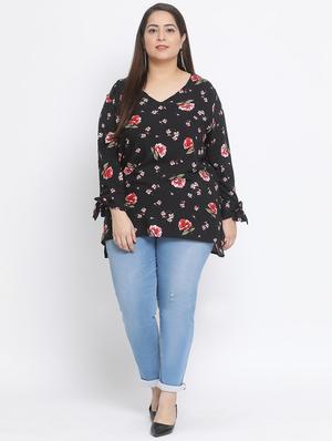 tie up sleeves floral top - 17288515 - Standard Image - 4