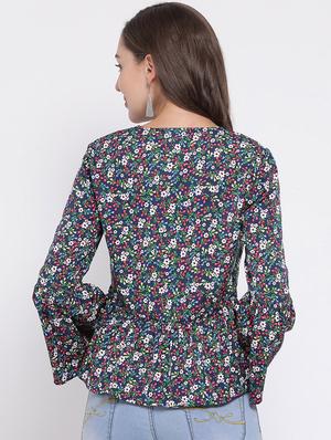 bell sleeves floral top - 17288516 - Standard Image - 3