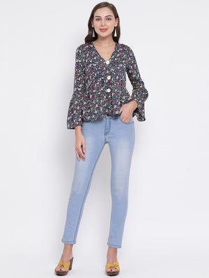 bell sleeves floral top - 17288516 - Standard Image - 4