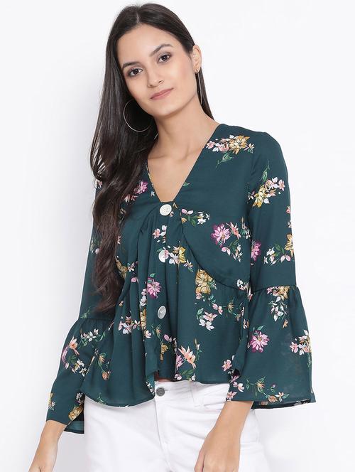 bell sleeves floral top - 17288517 - Standard Image - 1