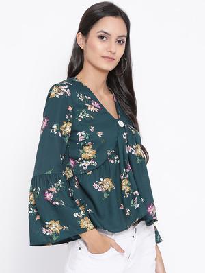 bell sleeves floral top - 17288517 - Standard Image - 2