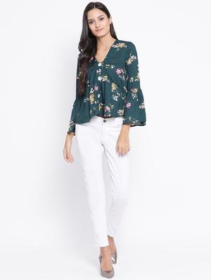 bell sleeves floral top - 17288517 - Standard Image - 4