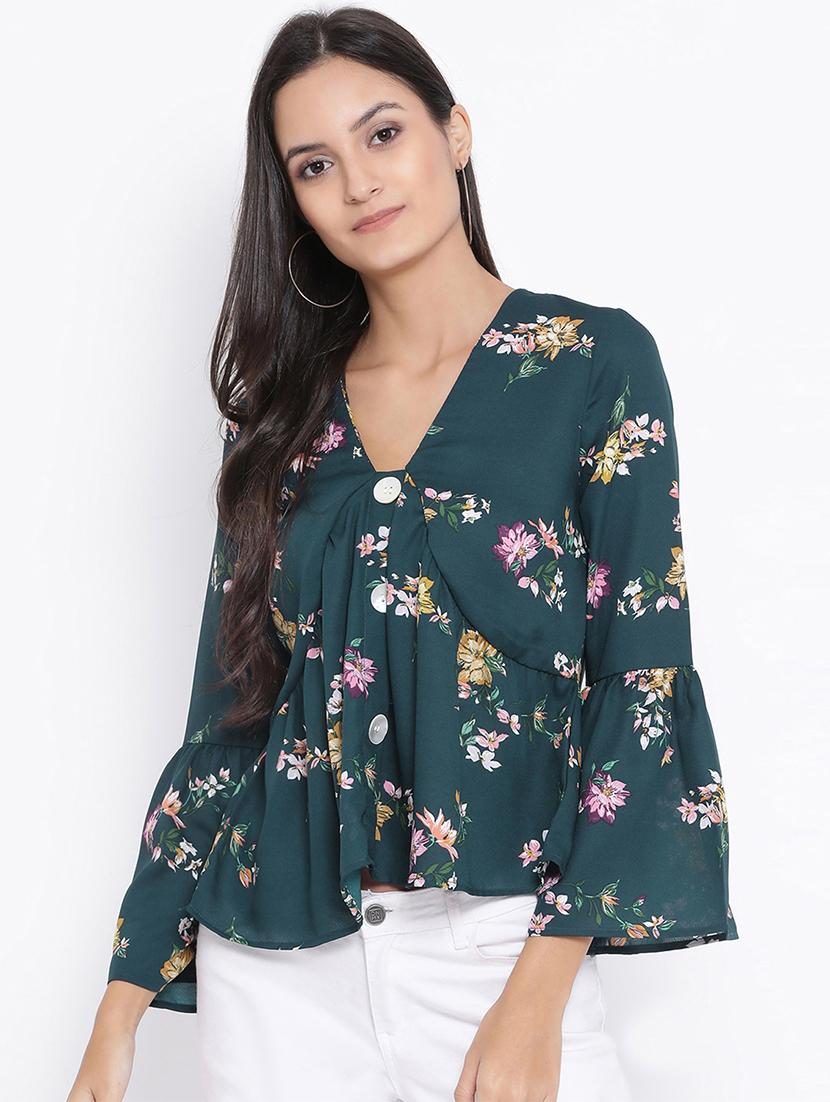 bell sleeves floral top - 17288517 - Zoom Image - 1