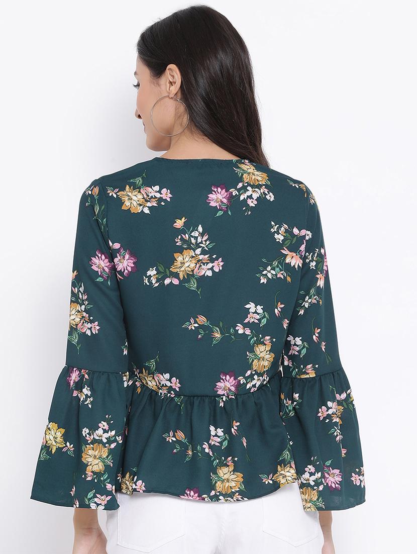bell sleeves floral top - 17288517 - Zoom Image - 3