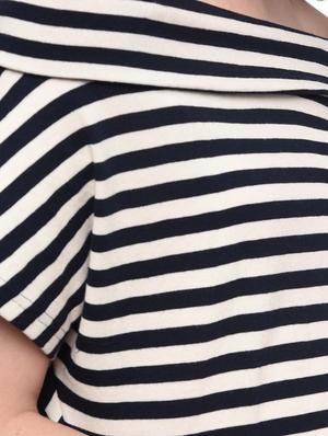 off shoulder striped dress - 17288566 - Standard Image - 5