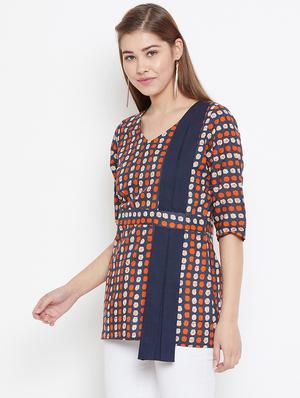 v-neck printed tunic - 17289300 - Standard Image - 2