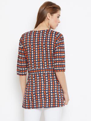 v-neck printed tunic - 17289300 - Standard Image - 3