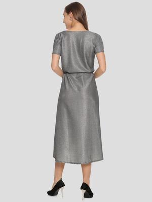 tie front metallic wrap dress - 17289330 - Standard Image - 3