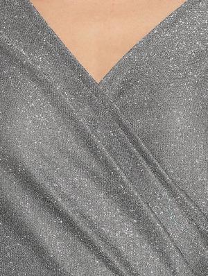 tie front metallic wrap dress - 17289330 - Standard Image - 4