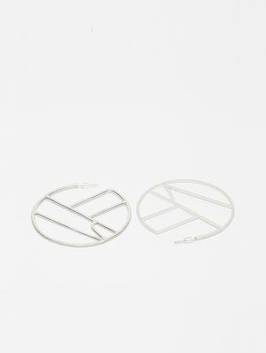 silver brass hoop earring - 17289332 - Standard Image - 3