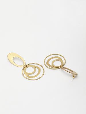 gold brass drop earring - 17289333 - Standard Image - 3