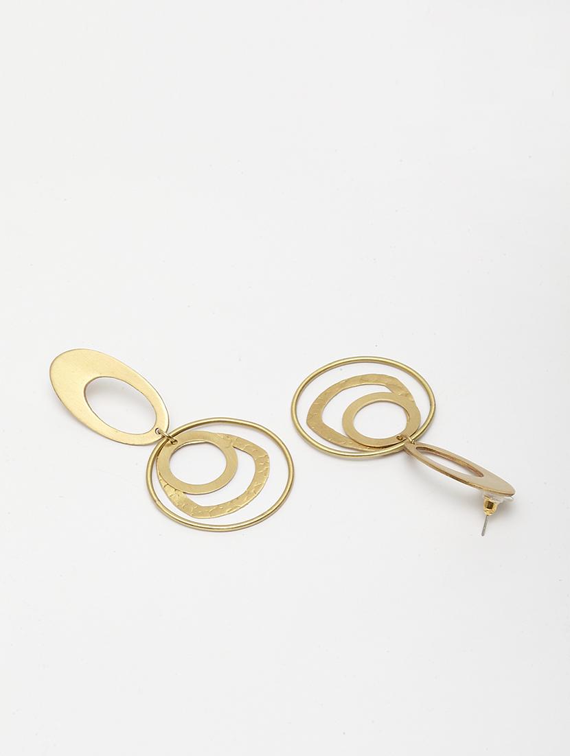 gold brass drop earring - 17289333 - Zoom Image - 3
