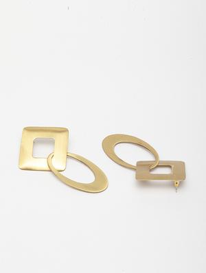 gold brass drop earring - 17289335 - Standard Image - 3