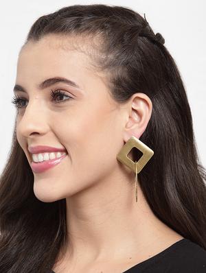 gold brass drop earring - 17289335 - Standard Image - 4