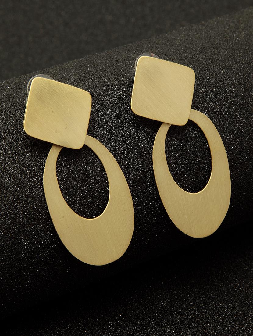 gold brass drop earring - 17289336 - Zoom Image - 1