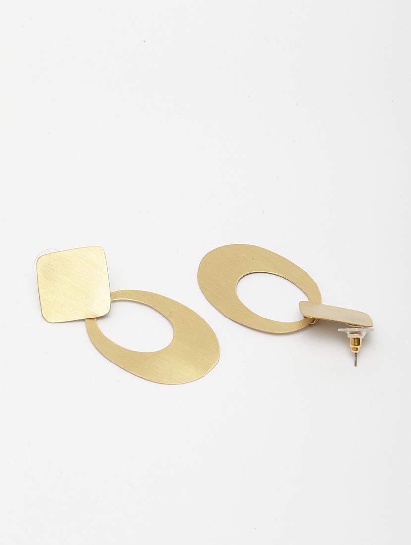 gold brass drop earring - 17289336 - Zoom Image - 3