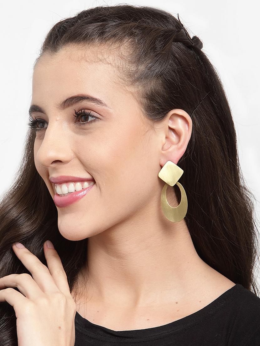 gold brass drop earring - 17289336 - Zoom Image - 4