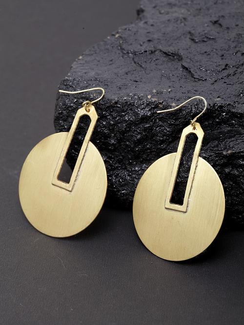 gold brass drop earring - 17289344 - Standard Image - 1