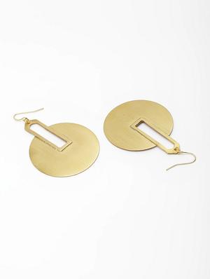 gold brass drop earring - 17289344 - Standard Image - 3