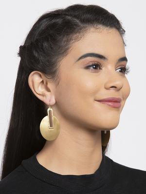 gold brass drop earring - 17289344 - Standard Image - 4