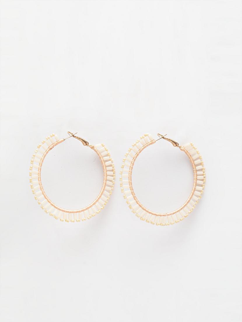 white metal drop earring - 17289354 - Zoom Image - 2