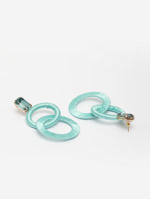 blue metal drop earring - 17289355 - Standard Image - 3