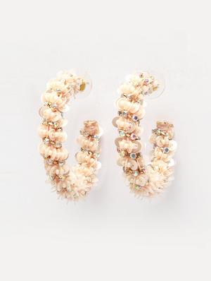 beige metal drop earring - 17289356 - Standard Image - 2