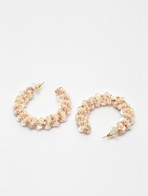 beige metal drop earring - 17289356 - Standard Image - 3