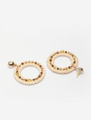 beige metal drop earring - 17289357 - Standard Image - 3