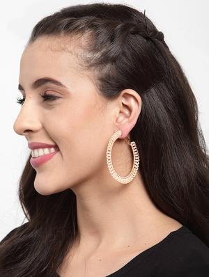 beige metal hoop earring - 17289359 - Standard Image - 4