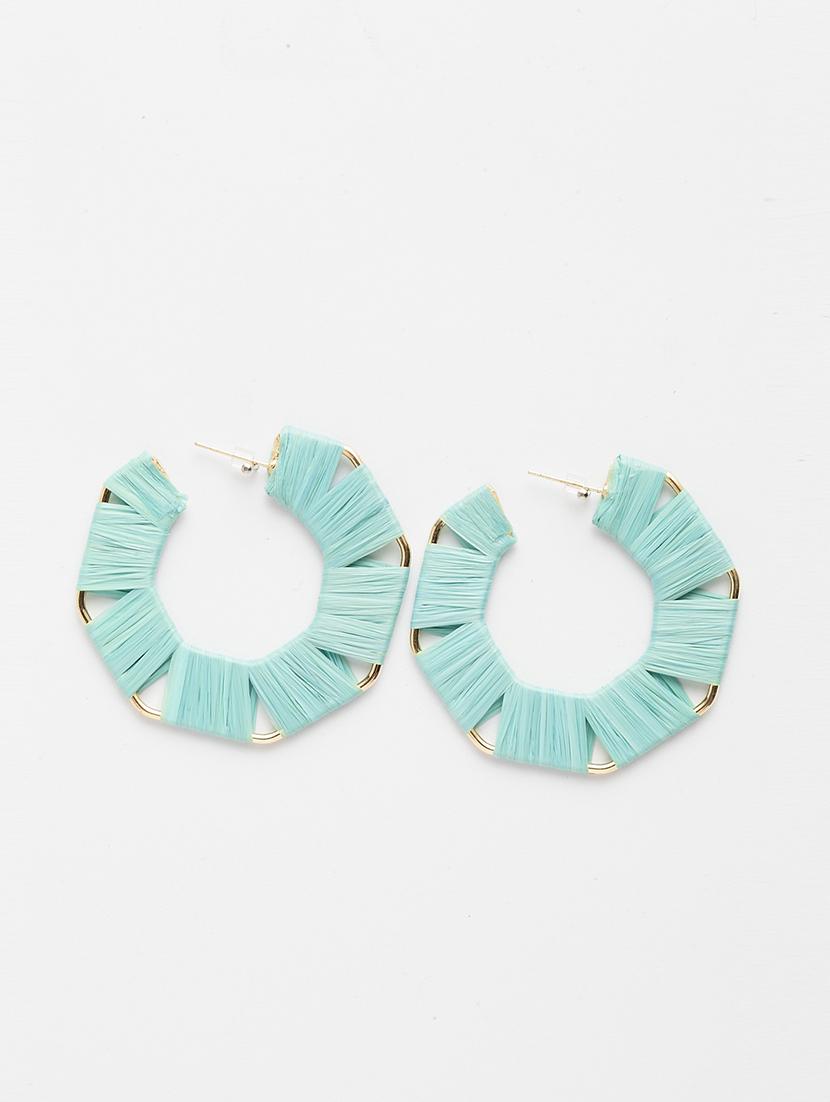 green metal hoop earring - 17289360 - Zoom Image - 2