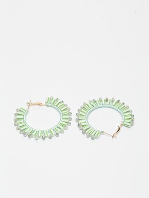green metal hoop earring - 17289361 - Standard Image - 3